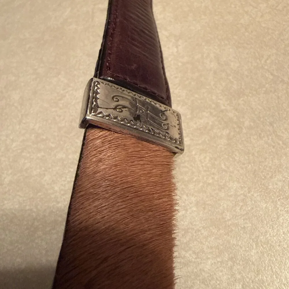Brighton Men's Leather Belt 04800 Multi Color Band Silver Tone 34 ?Cowhide